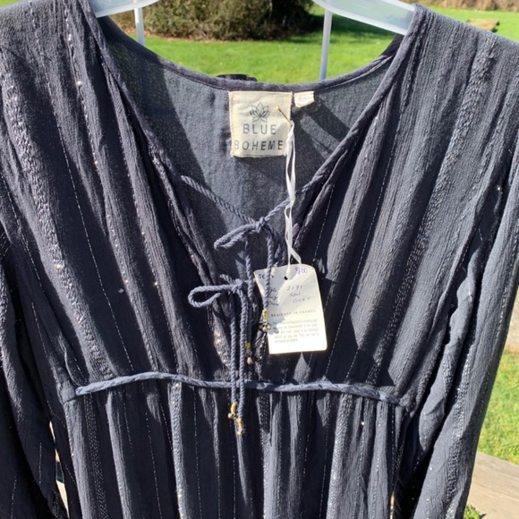 NWT Blue Boheme Maxi Dress Blue/Grey Size Small Medium - Picture 3 of 11